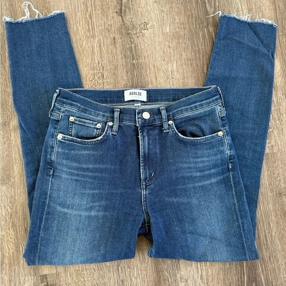 AGOLDE Straight Leg Raw Hem jeans